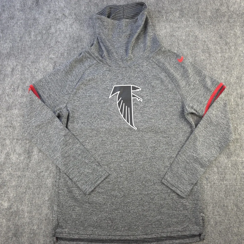 Nike Atlanta Falcons Loose Neck Shirt Adult Small Gray Solid‎ Long Sleeve
